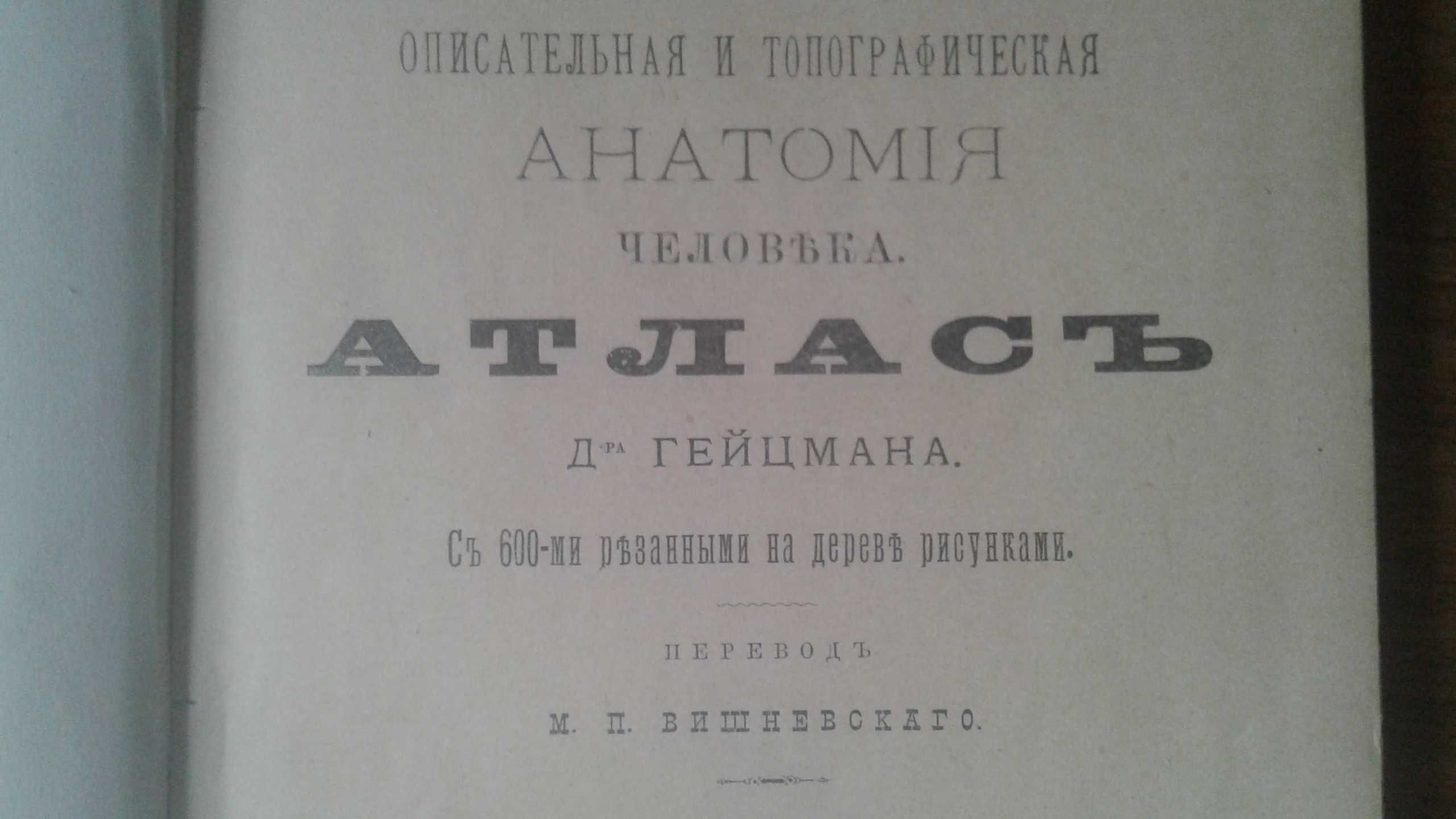 Атлас анатомии антикварный 1896 год