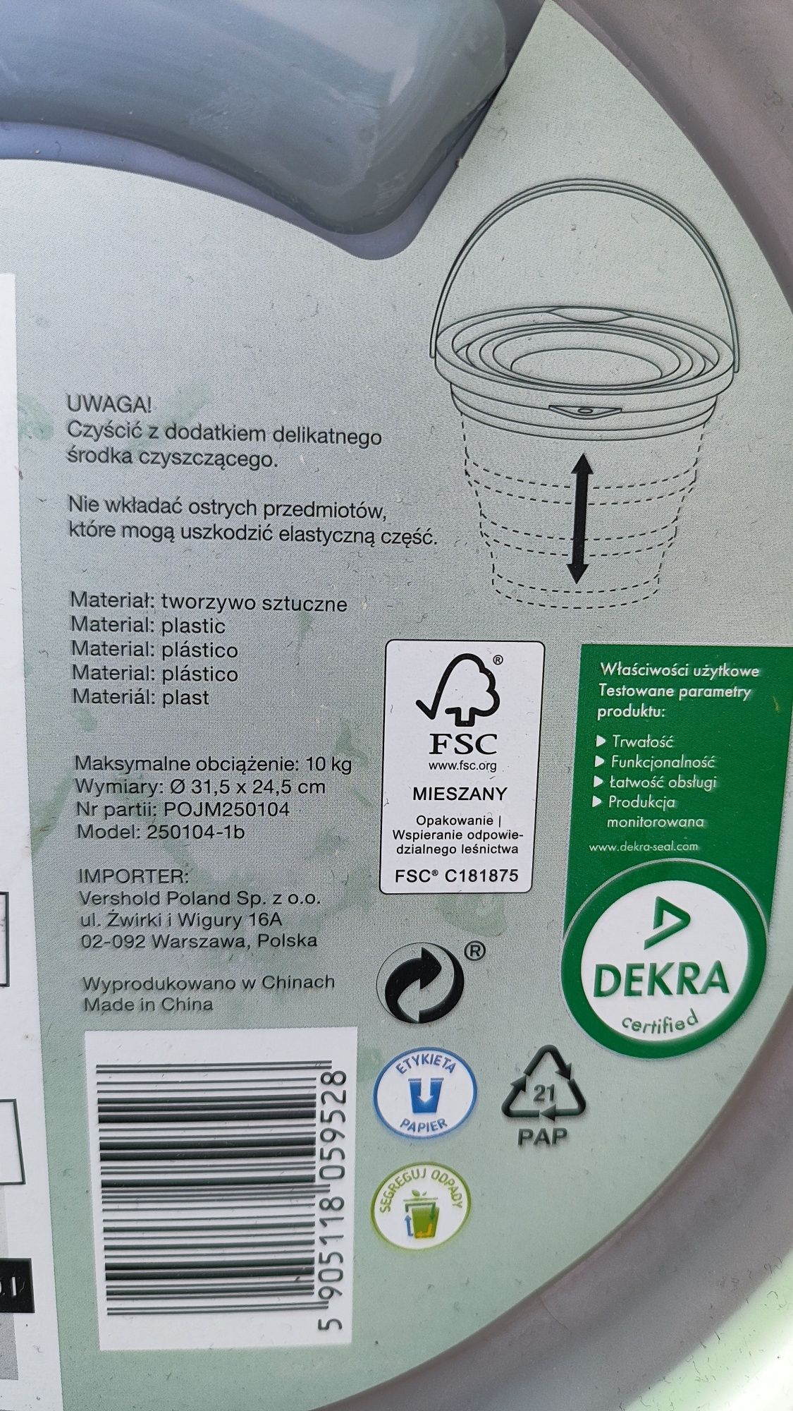 Składane wiadro 10 litrów