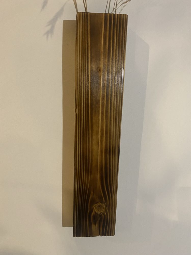 Dekoracja ścienna boho drewniane wazoniki handmade 4 szt
