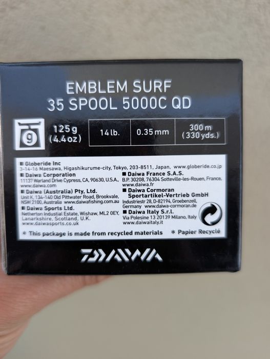 Bobina para carreto Daiwa Emblem Surf 35 Spool 5000C QD (NOVA)