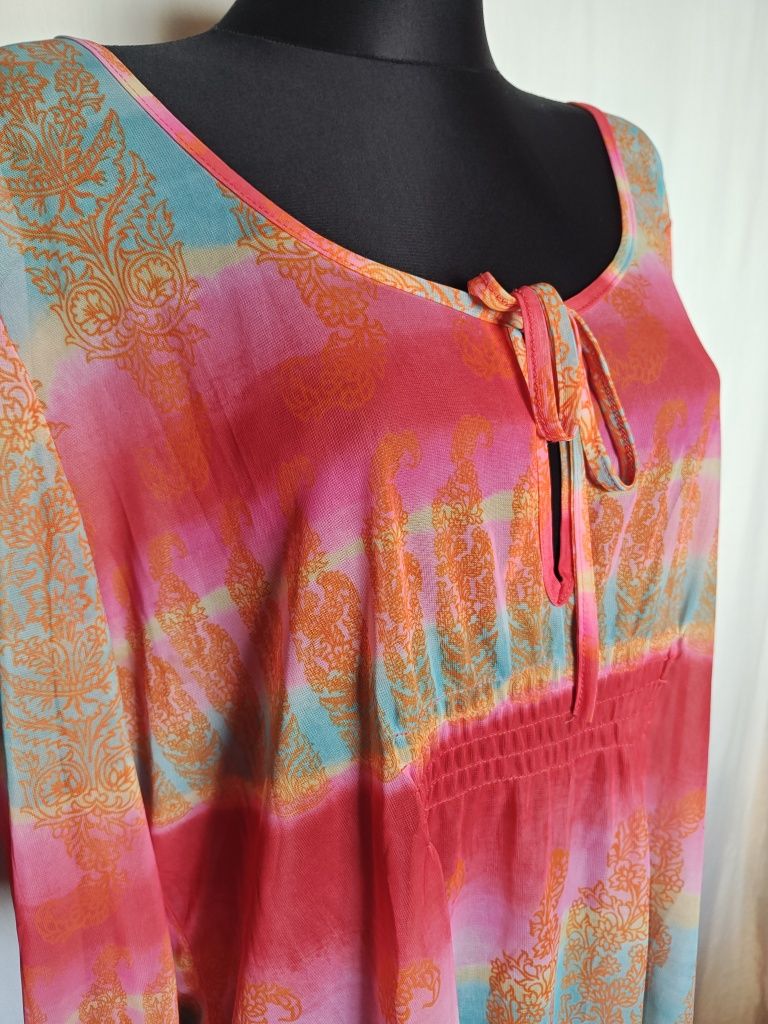 Bluzka Boho kolorowa cienka made in Lithuania XL / 42