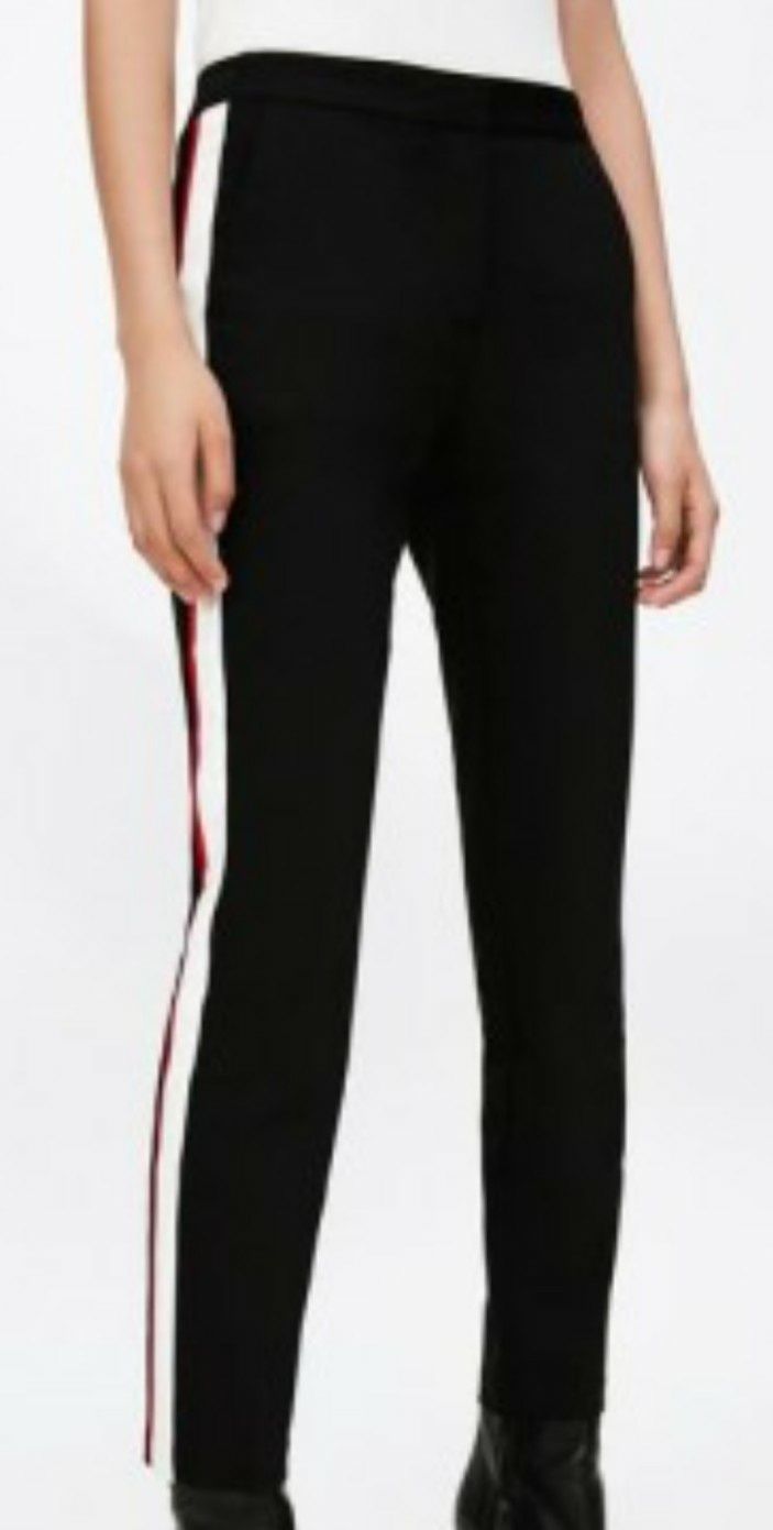 Spodnie cygaretki czarne z lampasem Zara rozmiar S