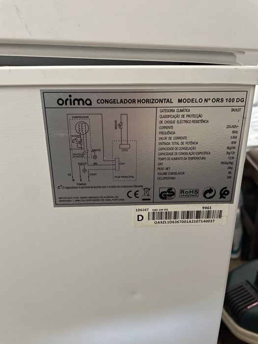 Arca congeladora Orima - Avariada