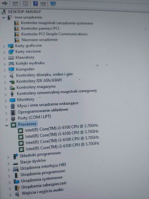 Komputer Lenovo ThinkCentre M700 i3-6100 4x3,7GHz Ram ddr3 8GB SPRAWNY