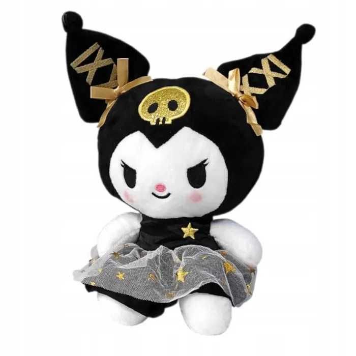 Nowa Maskotka Pluszowa Kuromi Czarno - Złota 28 cm Piękna Sanrio 02