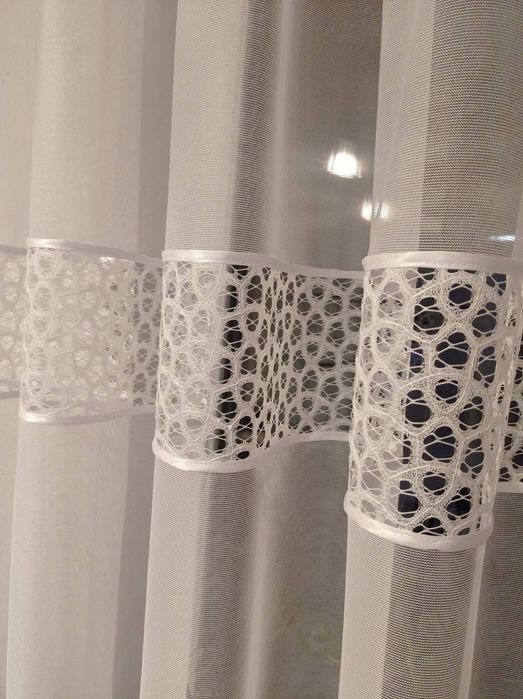 Тюль біла коротка 1.54, фіранка на кухню, в дитячу