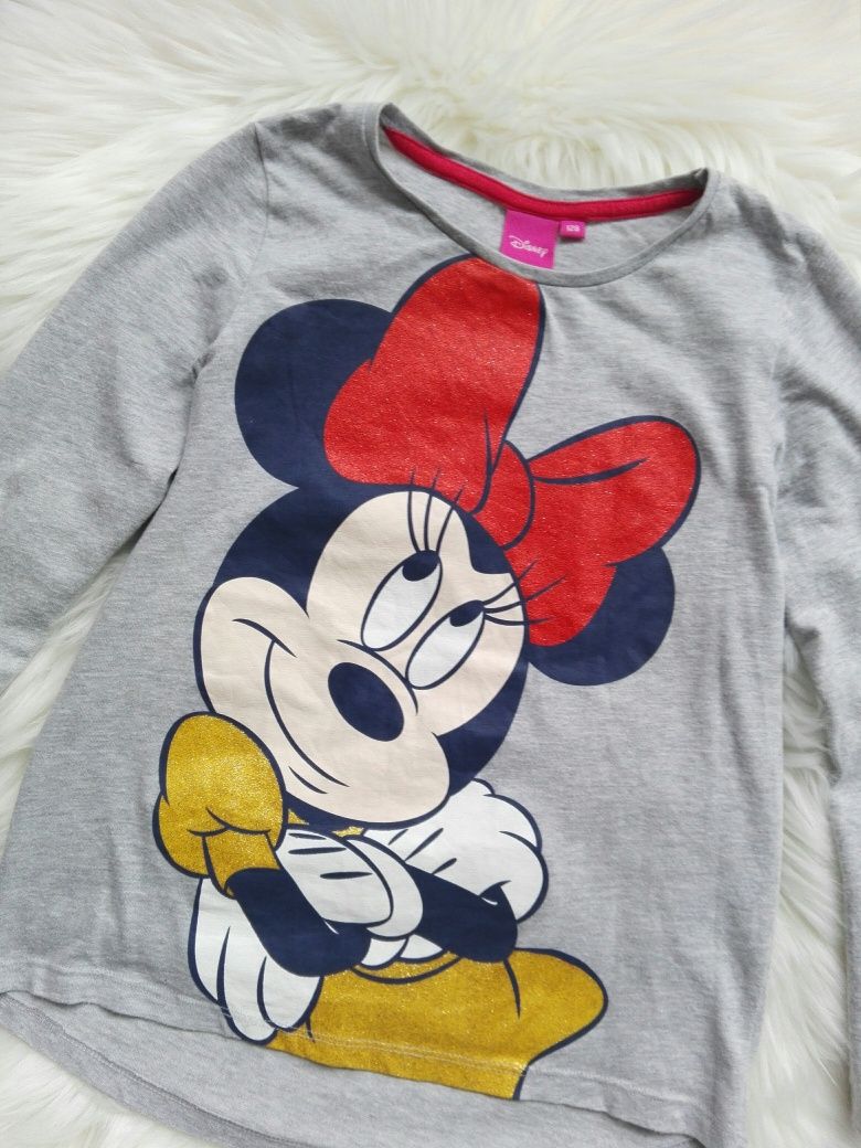 Disney myszka Minnie Miki bluzka z brokatem rozm 128