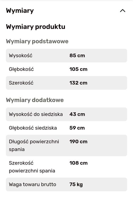Sofa, kanapa typu amerykanka, rozkładane łóżko Mondo 2