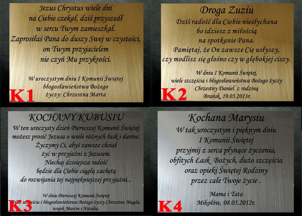 Obraz dla DZIEWCZYNKI z dedykacją (grawer) na KOMUNIĘ - CHRZCINY A2-D1