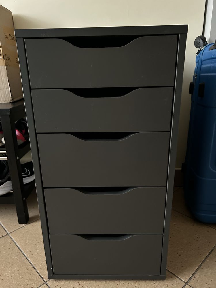 Komoda Alex Ikea do biurka pod blat ciemnoszary