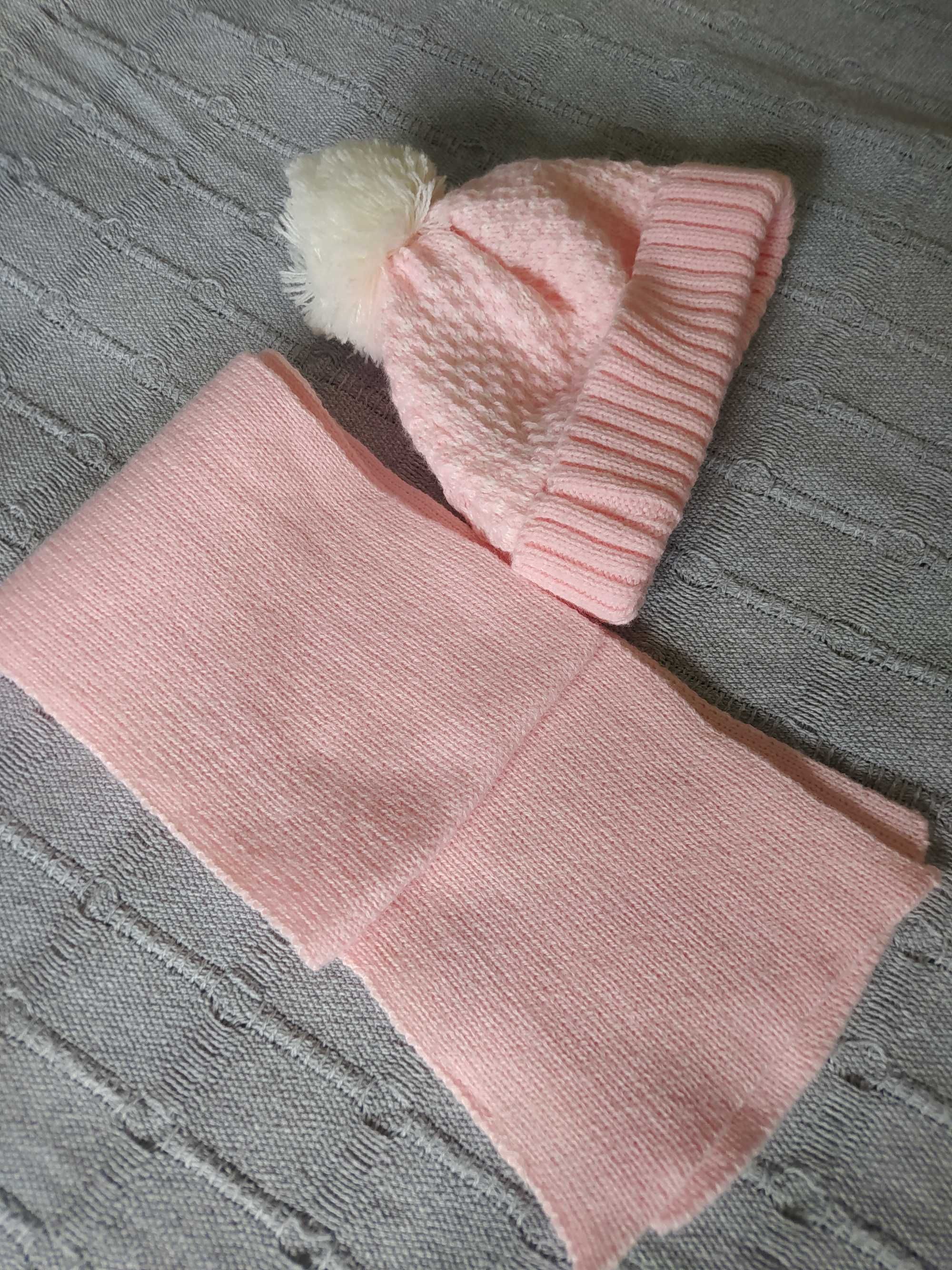 Conjunto gorro e cachecol rosa menina Charanga