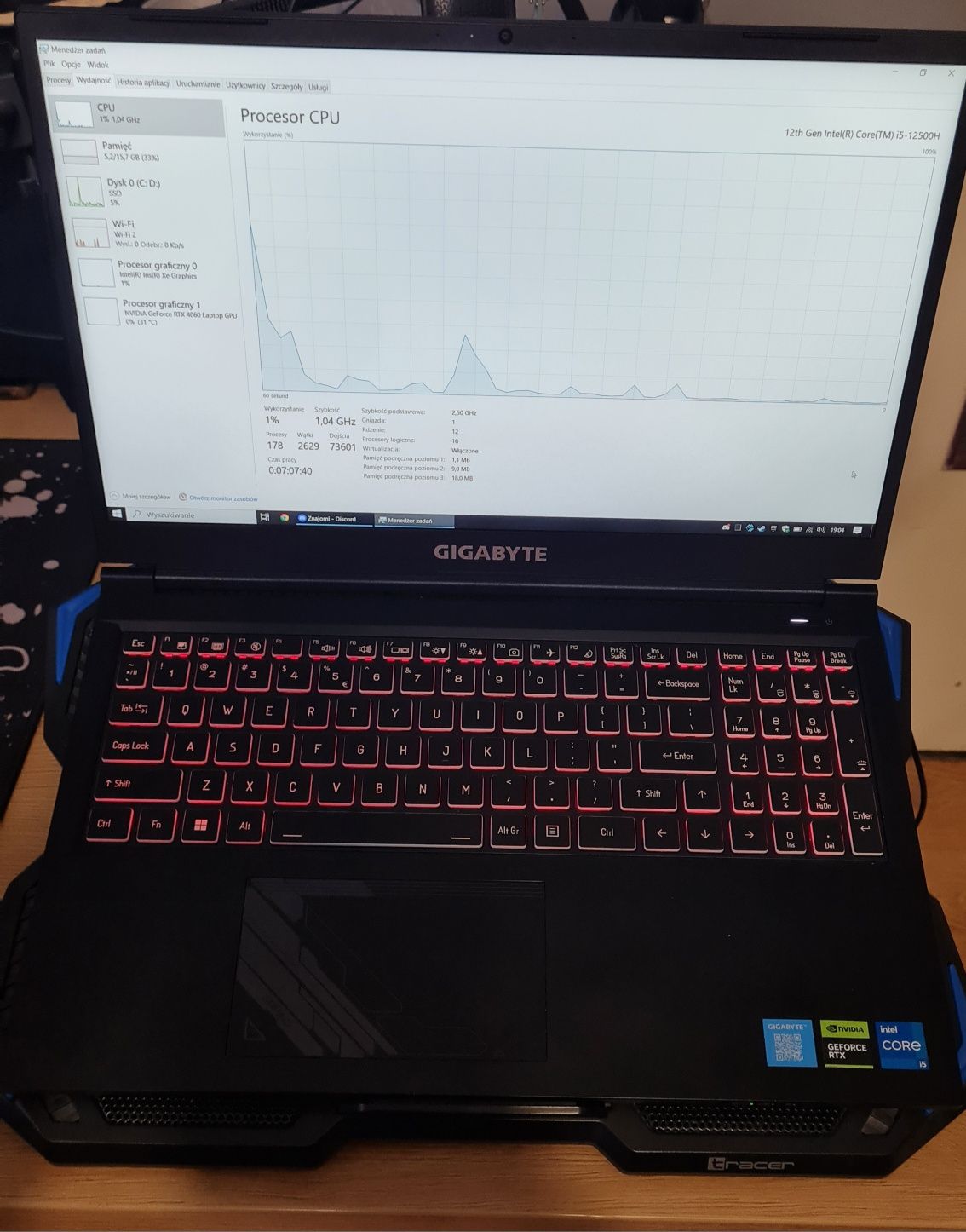 Gigabyte G5 KF i5-12500H  RTX4060 laptop gamingowy 144Hz
