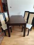 Stół 130x80/210x80(dwie wkładki) + 4 Krzesła