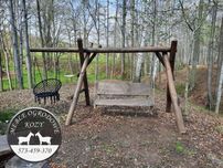 PROMKA! Drewniana huśtawka ogrodowa z grubych bali / Plac zabaw Stelaż