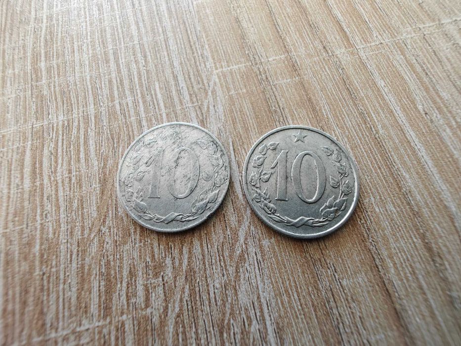 Moneta monety 10 halerzy 1963 i 1954