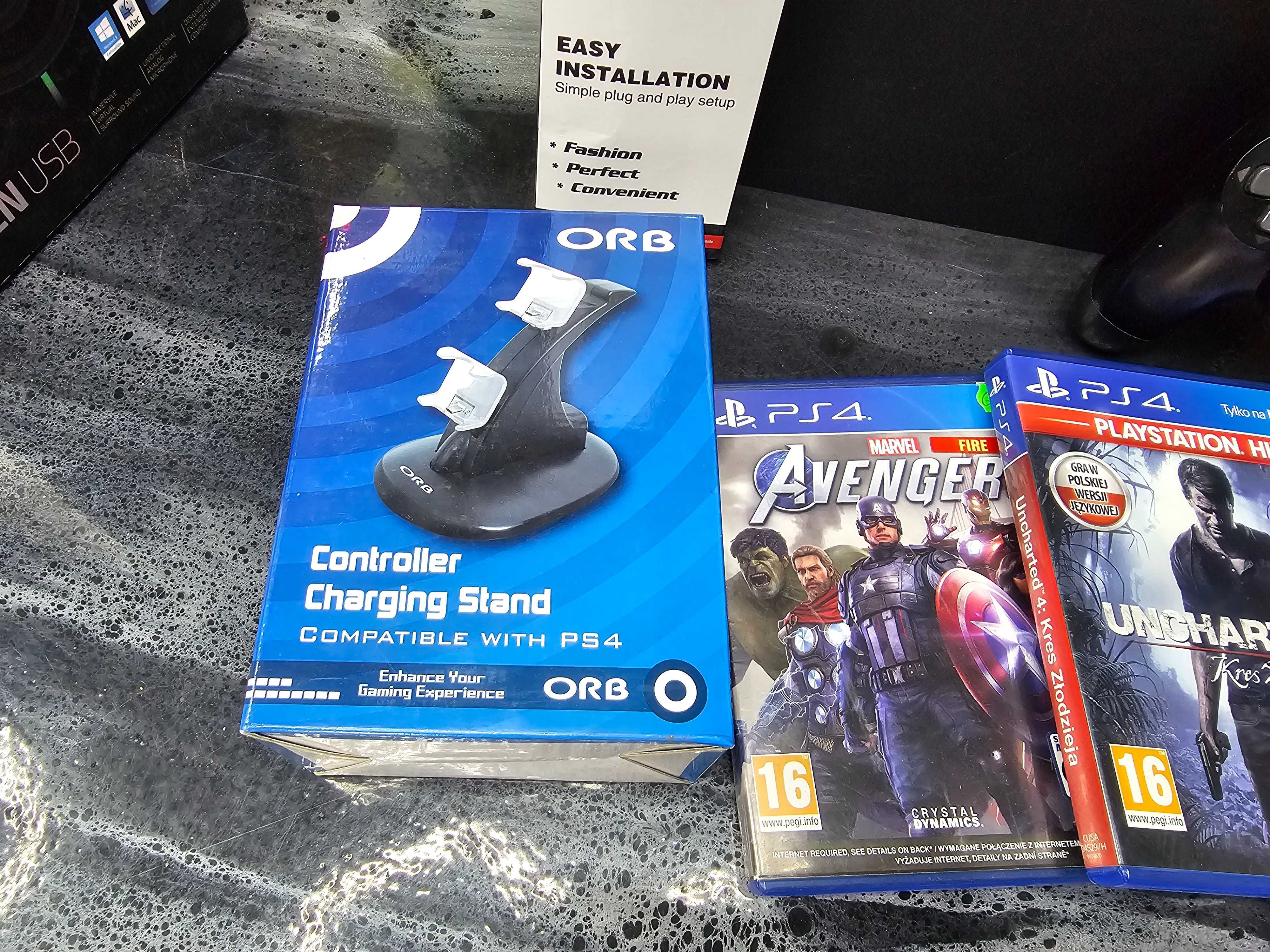 Konsola PS4 Playstation 4 SLIM 1TB + 2 pady 4 gry ładowarka GW6 SKLEP