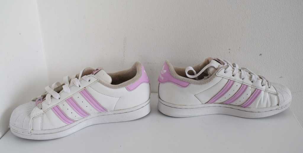 Adidas superstar buty fruit sneakersy skórzane 36 wstawki liliowe