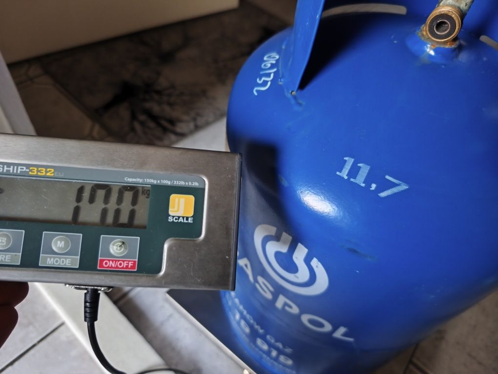 Butla gazowa 11kg z POŁOWĄ gazu propan butan do grilla kuchenki!