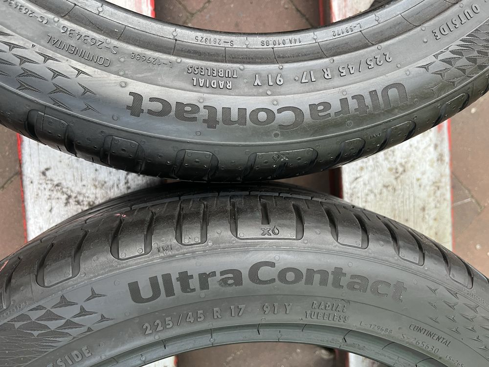 2x225/45/17 Continental UltraContact Jak NOWE 2022/23 rok