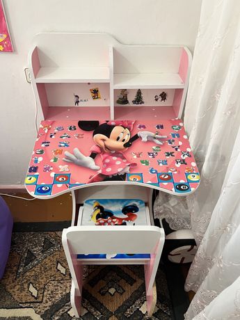 Детская кровать + детский стол+стульчик « Минни Маус»