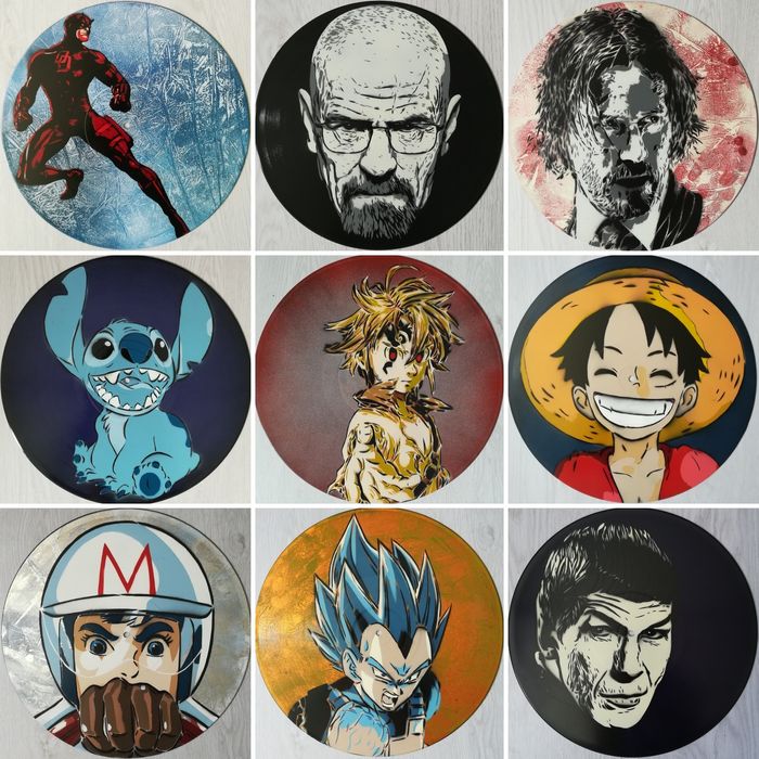 António Variações pintura original em disco de vinil