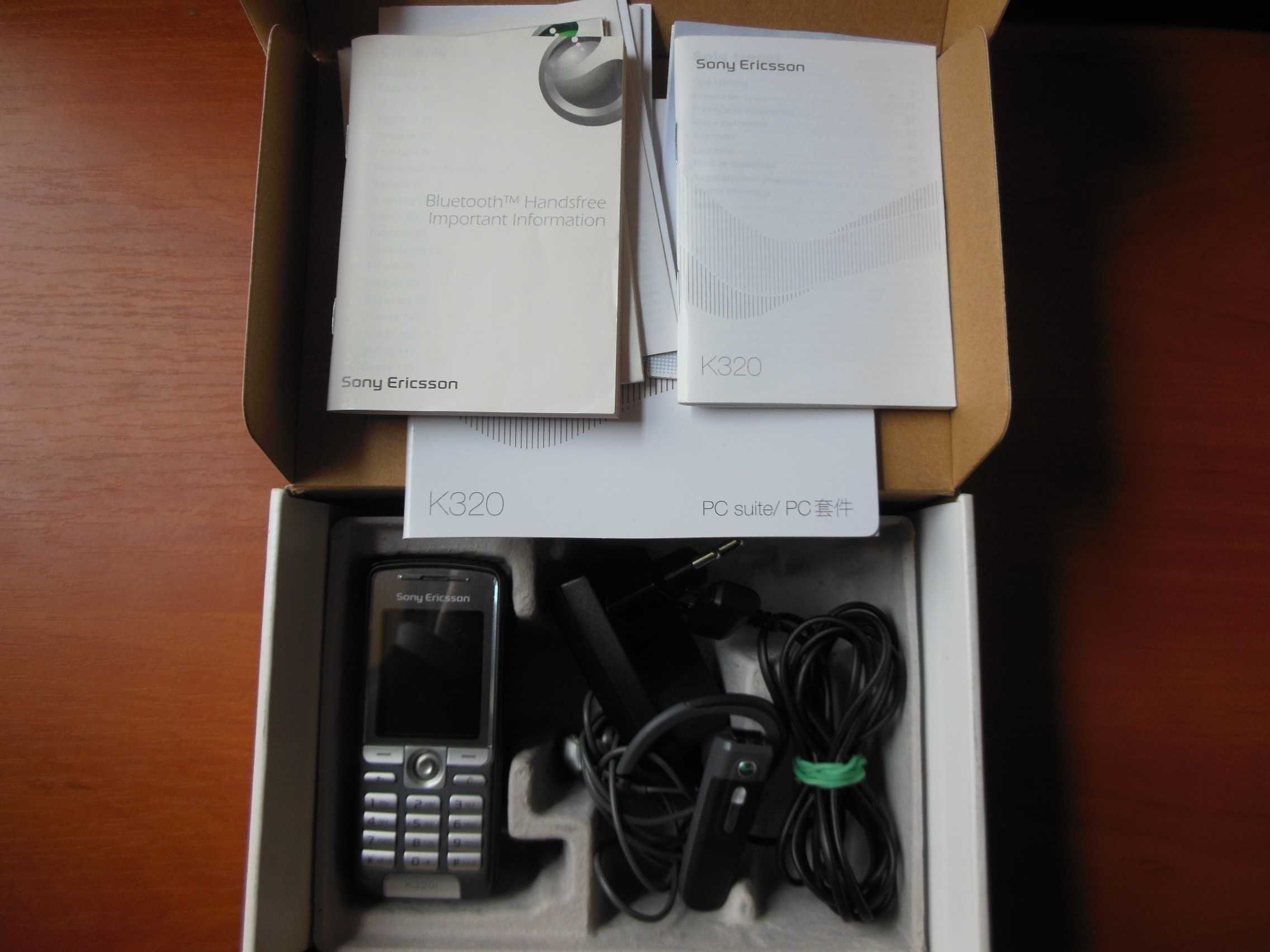 Telefon Sony ericsson K320i ładowarka, kabel USB, słuchawka, bluetooth