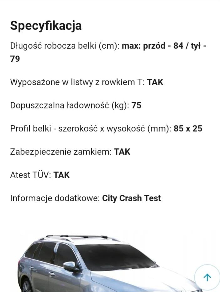 Bagażnik belki Whispbar Octavia combi