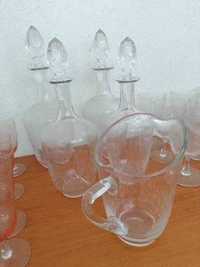 Serviço de copos, antigo, vidro lapidado à mão, incompleto - Ivima