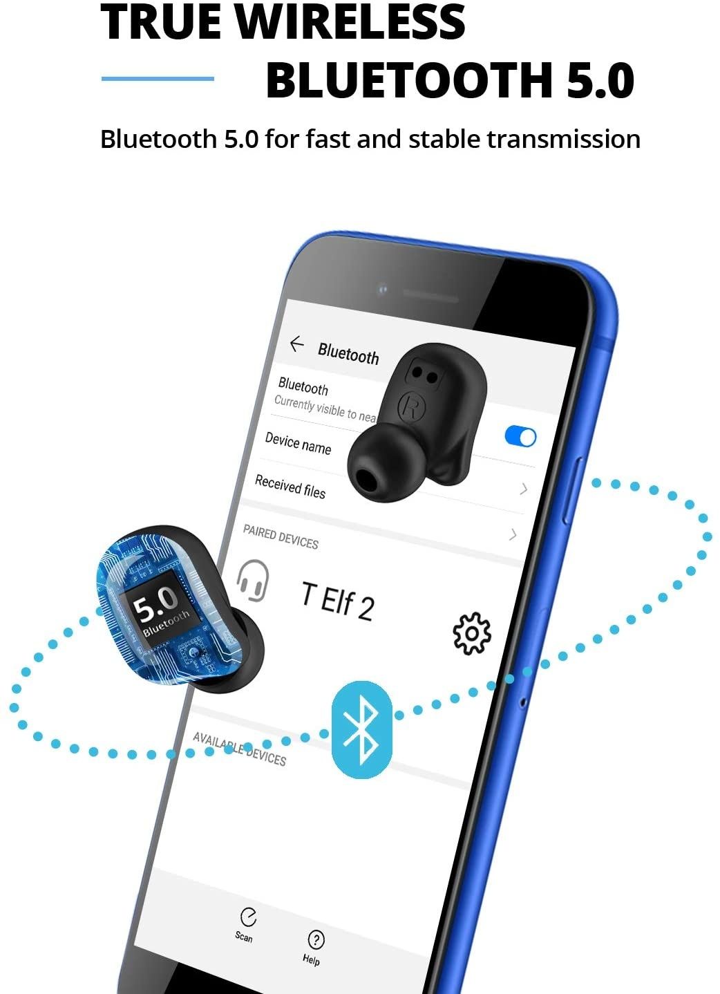 SELADO! Bluedio T Elf 2 auriculares ouvido s fio Bluetooth 5.0 USB-C