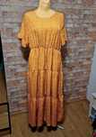 Długa sukienka musztardowa wiosna lato plus size 5xl 6xl 7xl