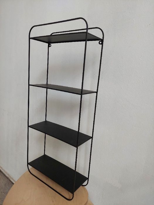 Półka metalowa loft czarna do łazienki na kosmetyki 29x70x12,5cm