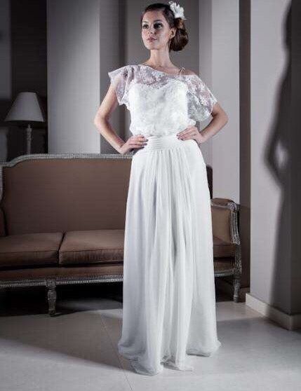 Suknia ślubna w stylu boho- tu.la T1403, kolor śmietanka