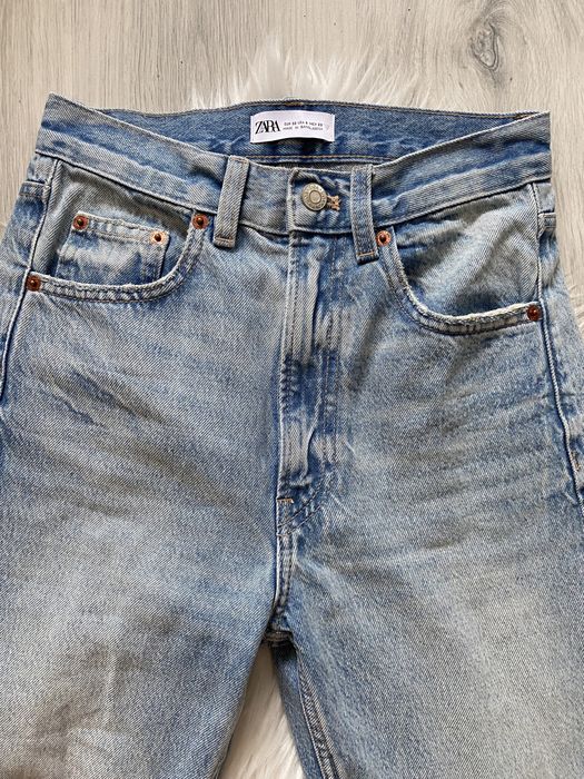 Spodnie Zara damskie dżinsy XXS XS dzwony wide leg wysoki stan