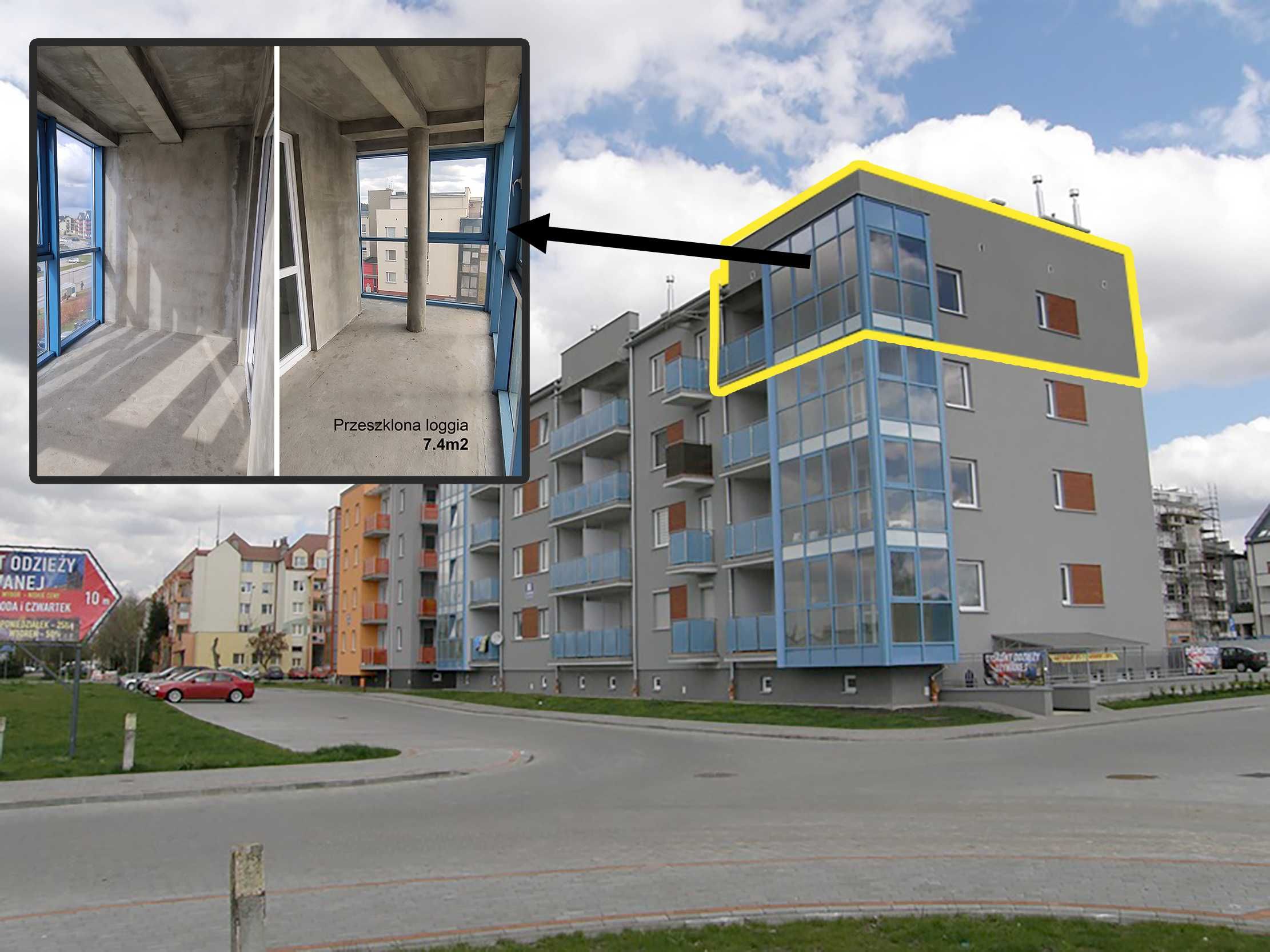 REZERWACJA|Mieszkanie 61.7m2 + loggia (7.4m2) i balkon (5m2) + piwnica