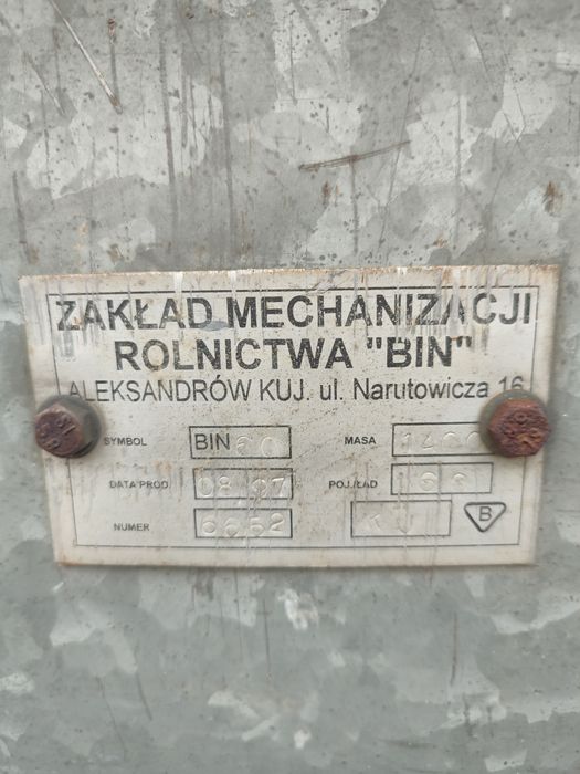 Zbiornik na zboże pszenicę BIN 60 ton
