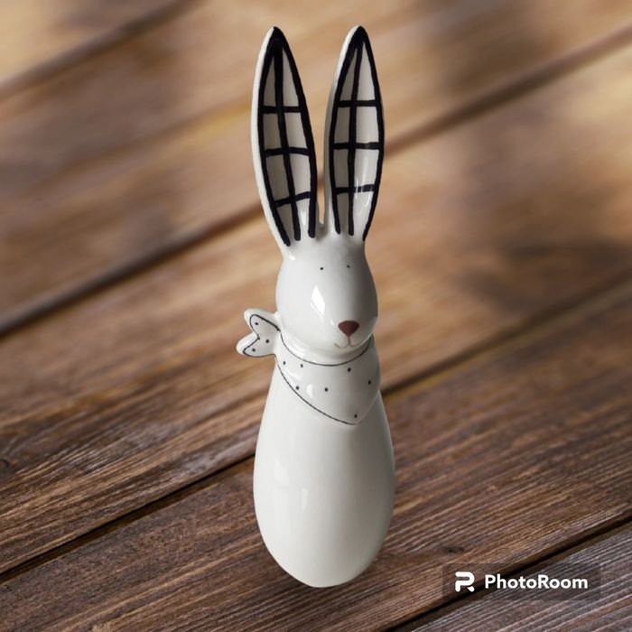 Biały zając królik figurka Wielkanoc NOWY 24 cm