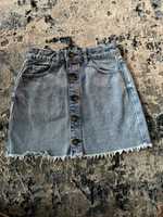 146 Marks spencer jeansowa spódnica strzepiona guziki