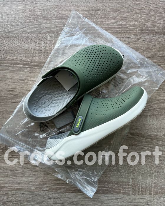 Крокси LiteRide Crocs army green хакі унісекс