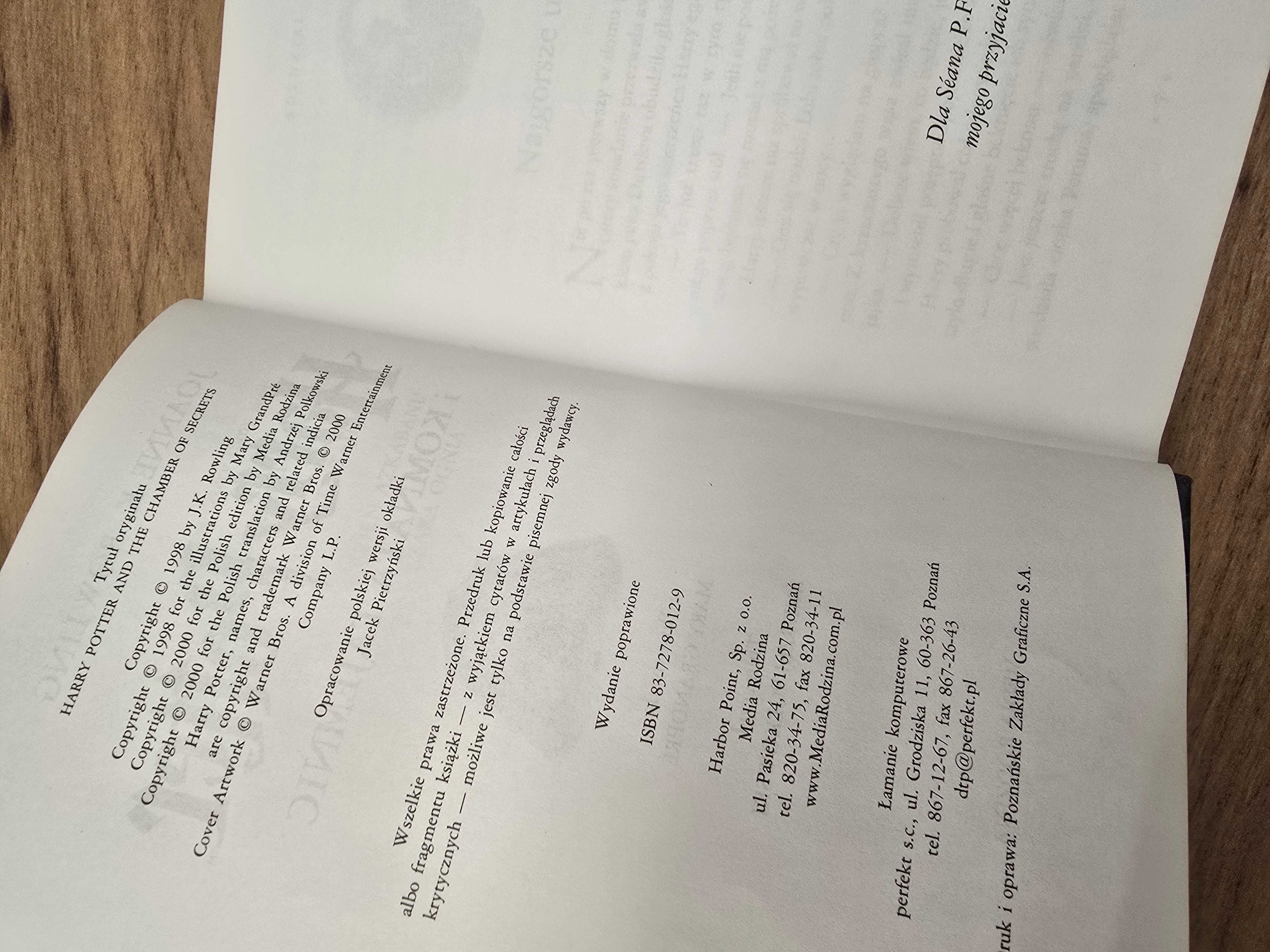 Harry Potter I Komnata tajemnic stare wydanie pierwsza oprawa twarda