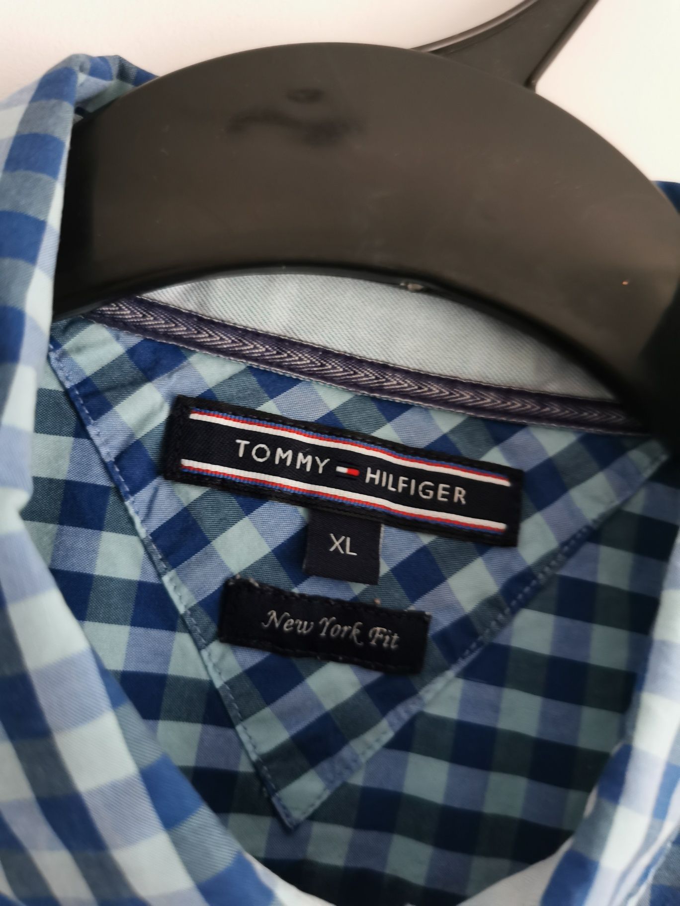 Tommy Hilfiger koszula męska krótki rękaw logowana męska bawełna XL