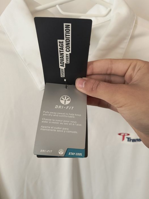 Nowa koszulka polo Nike Golf Dri-Fit XL – biała, oryginał, Transocean