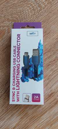 Granatowy kabel USB lightning