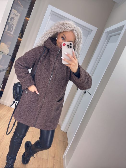 Куртка пальто демісизон з штучної овчини  хороших розмірів