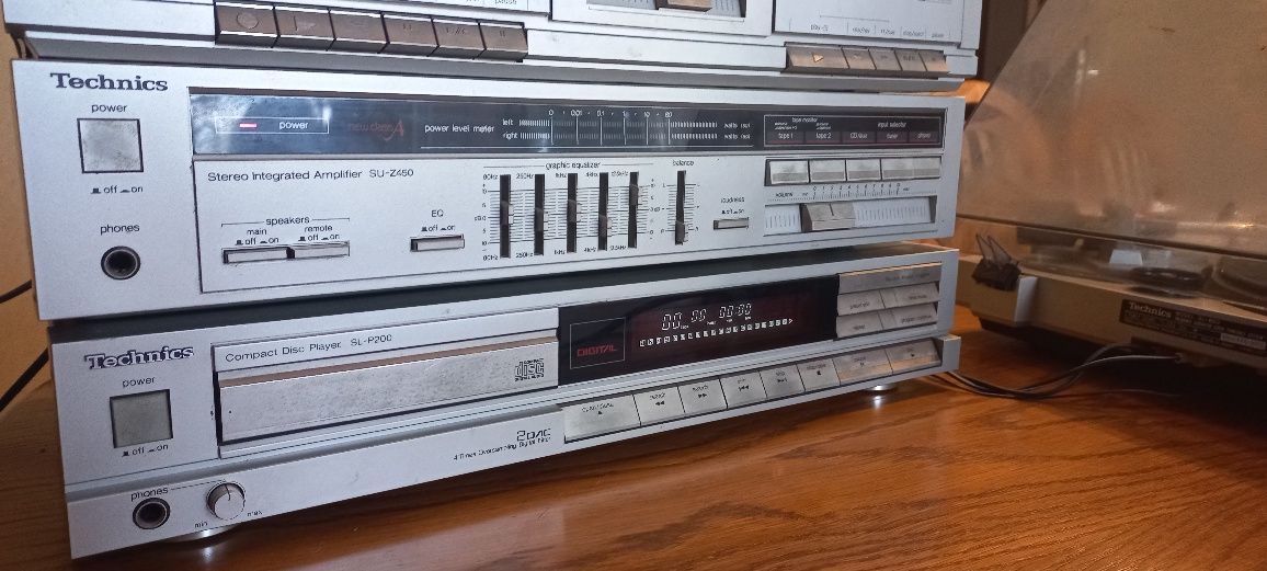 Technics, panasonic gramofon, wierza, kolumny cd