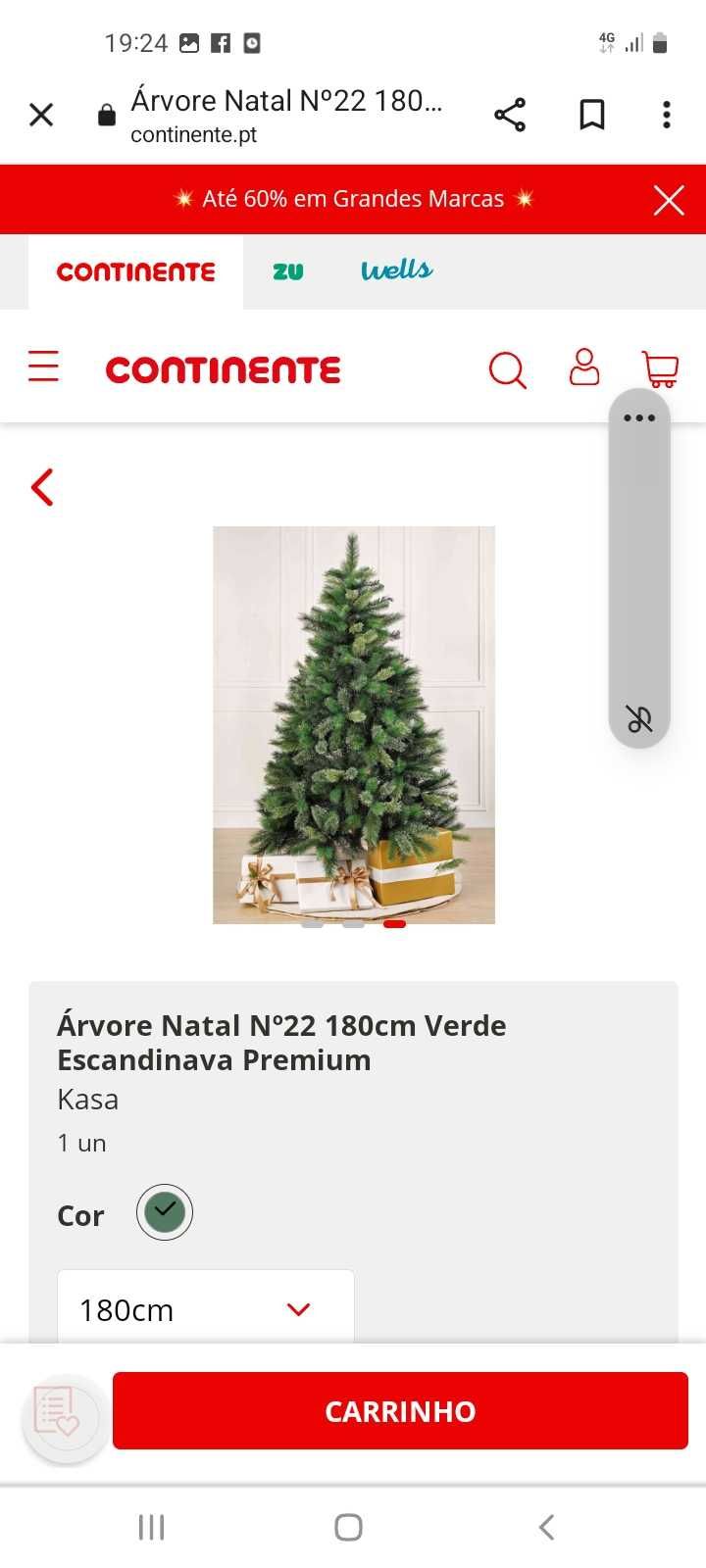 Árvore de Natal artificial 1,80cm NOVA