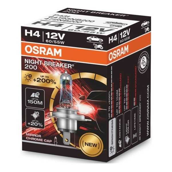 Novas Lâmpadas Osram Night Breaker 200 H7, H4, H11