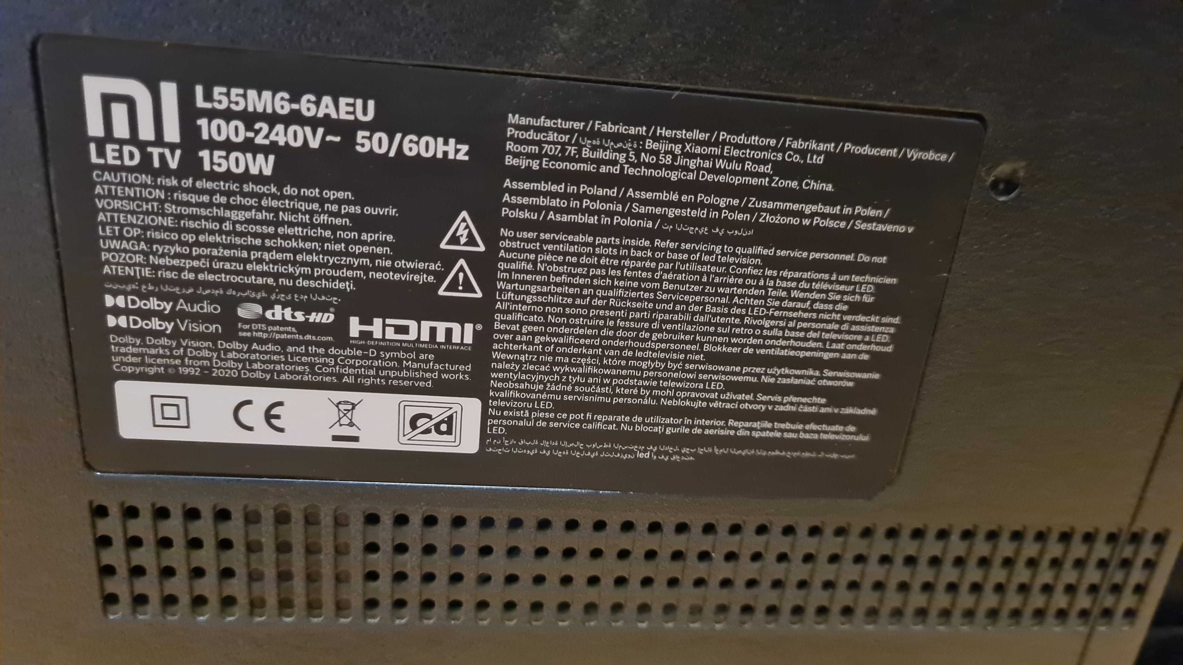 Telewizor Mi-Xiaomi 55" Model L55M6-6AEU