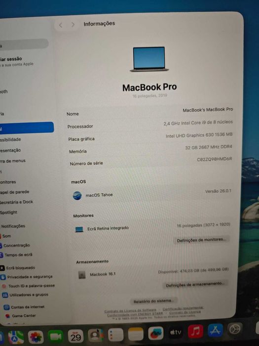 Macbook Pro 16.1 (i9 Octa-Core - Touch Bar) 32/512 GB (Jan20121)
