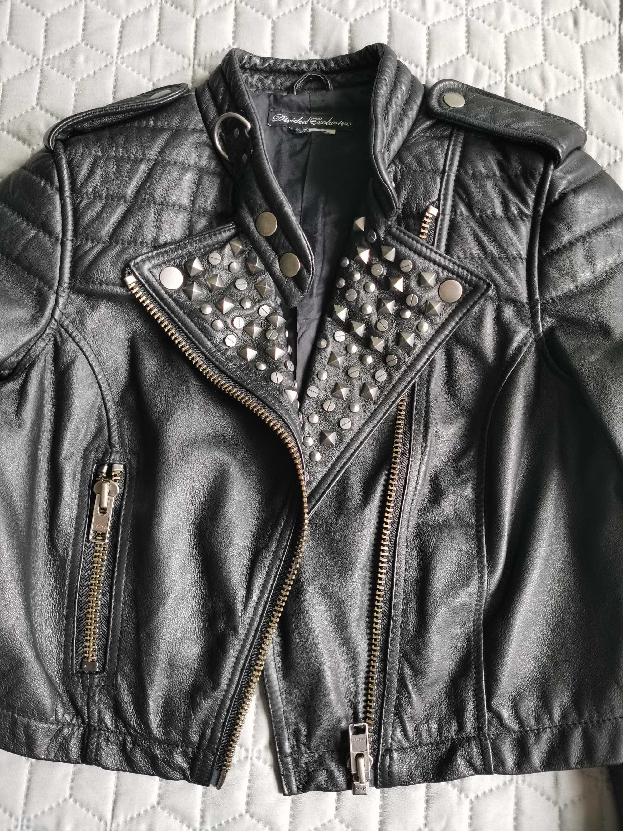 H&M Divided Exclusive ramoneska skóra naturalna roz. XS ?