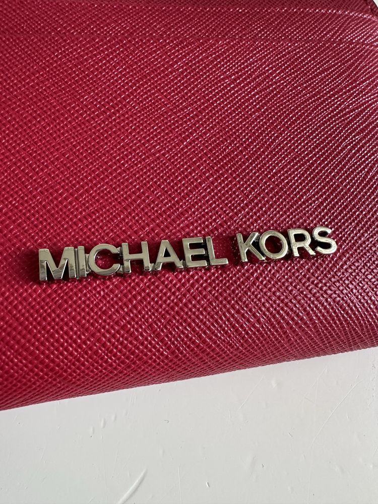 Michael Kors portfel mały czerwony portfelik MK